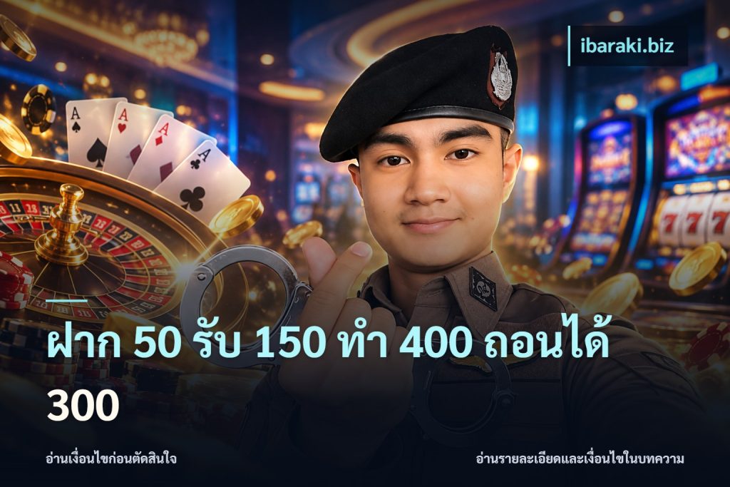 ฝาก 50 รับ 150 ทํา 400 ถอนได้ 300