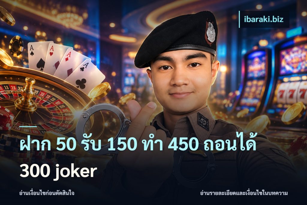 ฝาก 50 รับ 150 ทํา 450 ถอนได้ 300 joker