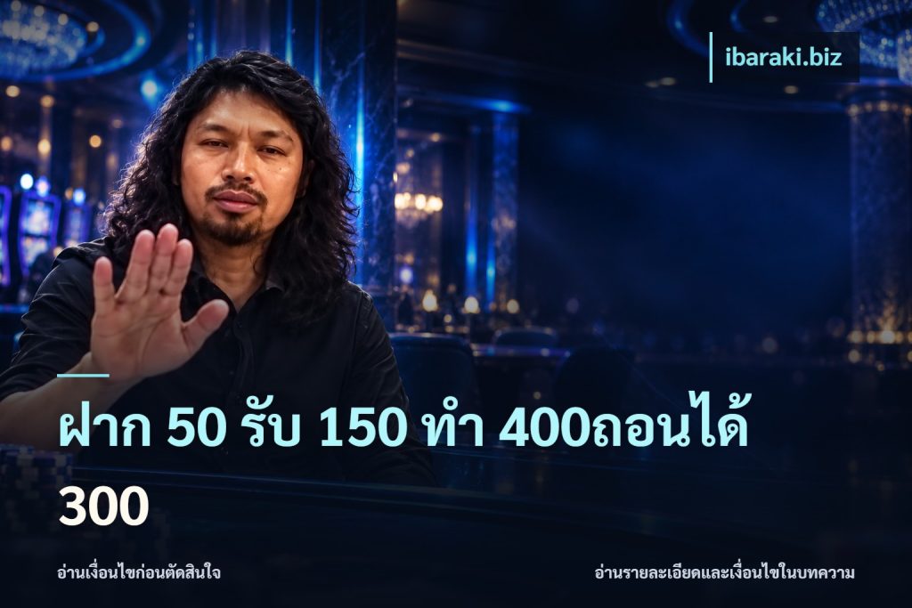 ฝาก 50 รับ 150 ทํา 400ถอนได้ 300