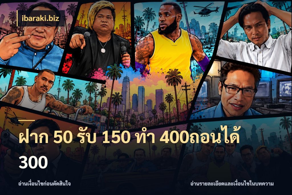 ฝาก 50 รับ 150 ทํา 400ถอนได้ 300 จับคู่โบนัสกับสไตล์เกมที่ชอบ ในมุม ibaraki.biz