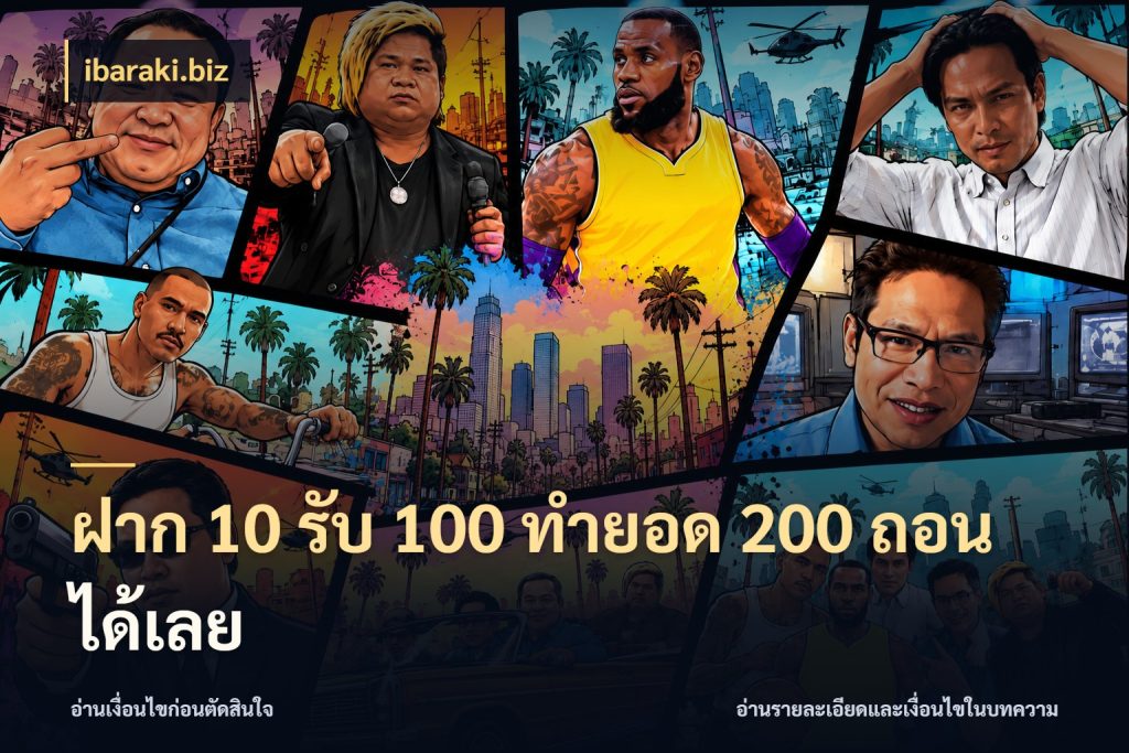 ฝาก 10 รับ 100 ทํายอด 200 ถอนได้เลย โปรยอดรับที่สายเกมสนใจ สไตล์ ibaraki.biz
