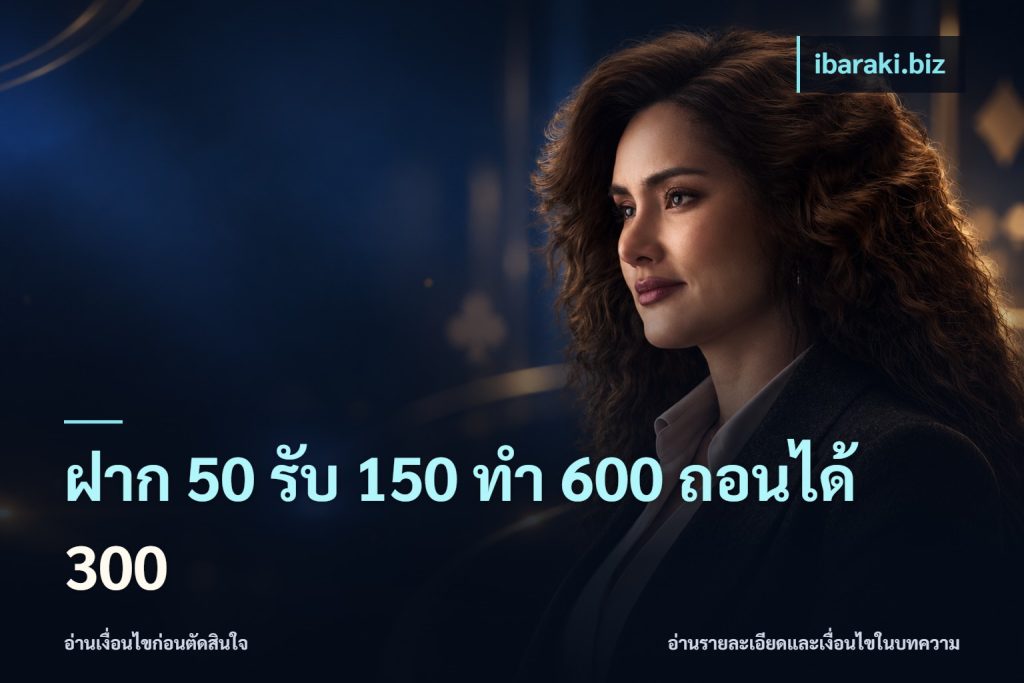 ฝาก 50 รับ 150 ทํา 600 ถอนได้ 300