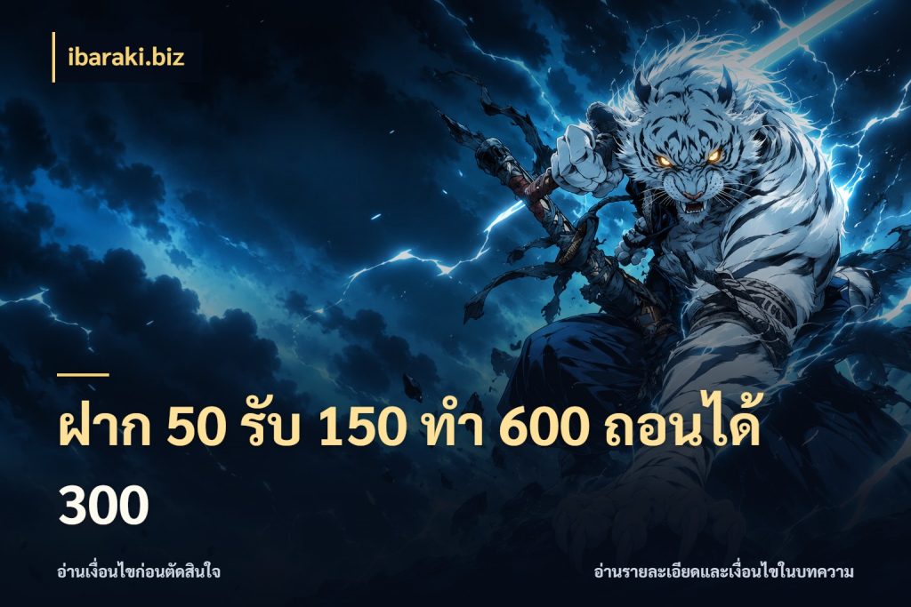 ฝาก 50 รับ 150 ทํา 600 ถอนได้ 300 โปรยอดรับที่สายเกมสนใจ สไตล์ ibaraki.biz