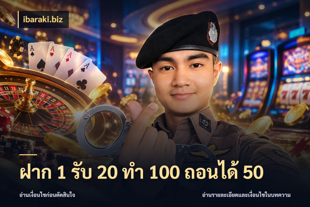 ฝาก 1 รับ 20 ทำ 100 ถอนได้ 50 ยอดฝากและยอดรับในมุมของคนชอบลุ้น กับ ibaraki.biz