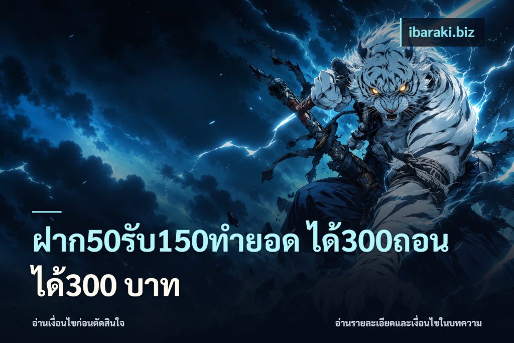 ฝาก50รับ150ทำยอด ได้300ถอนได้300 บาท