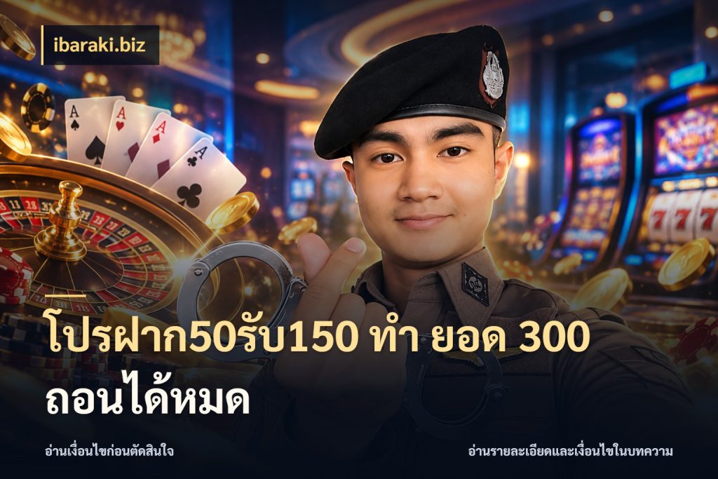 โปรฝาก50รับ150 ทํา ยอด 300 ถอนได้หมด ibaraki.biz เครดิตกับรูปแบบโปรที่ตรงใจ